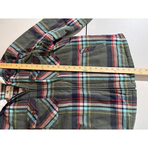 Legendary Whitetails Hooded Jacket Women's Large Open Country Sherpa Flannel - Picture 8 of 12